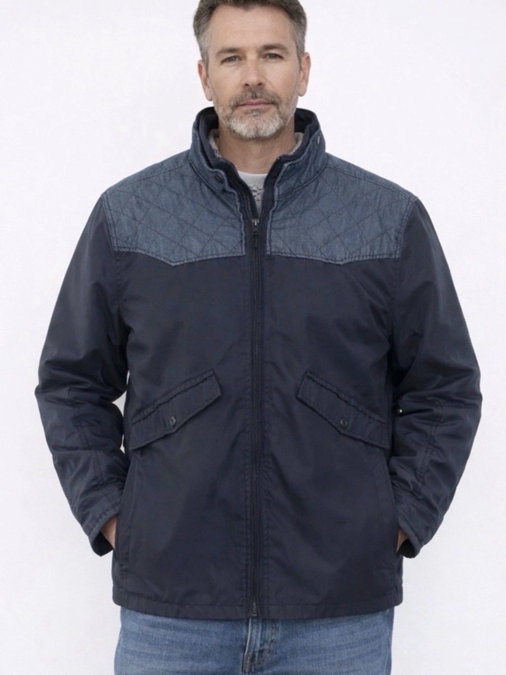 G-Star RAW Men’s XL Navy Utility Military Field Jacket 4 Pocket Zip
